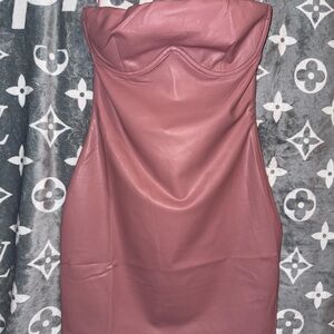 Elegant Pink Strapless Dress